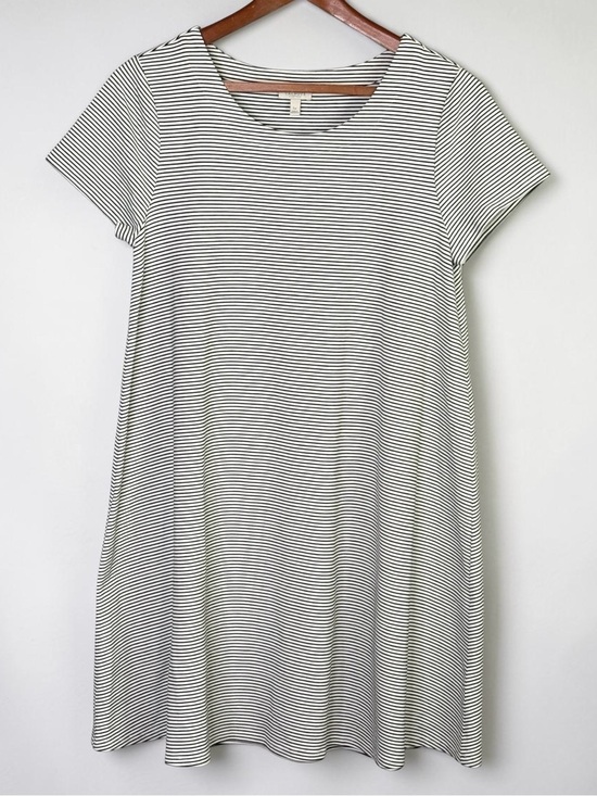 Talbots Dresses & Skirts - NWT Talbots Striped Swing Dress Large Petite LP Black White Knit